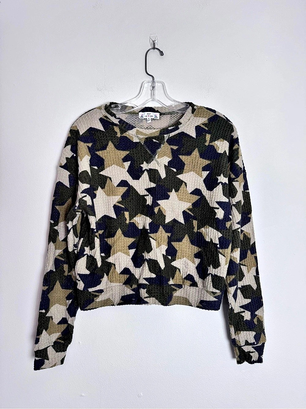 Poof Star Print camo Cropped top in Green Size S
